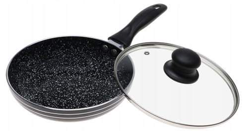 Edenberg Bratpfanne für Induktion- 26cm MARMUR + Deckel,mit keramischer Antihaftbeschichtung - geeignet für Induktionskochfelder, mit Komfortgriff - 26cm EB-00767