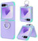 BENTOBEN for Samsung Galaxy Z Flip 6 Case, Z Flip 6 Case with Ring, Heavy Duty 2 in 1 Silicone Bumper Rugged Full Body Shockproof Military Grade Protective Covers for Samsung Flip 6, Purple/Mint Green