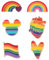 LQIOACU 6 PCS rainbow brooch badge brooch cute pins modische pin pin orden hut-rucksack Regenbogen Flagge Anstecker Regenbogen Metall Brosche