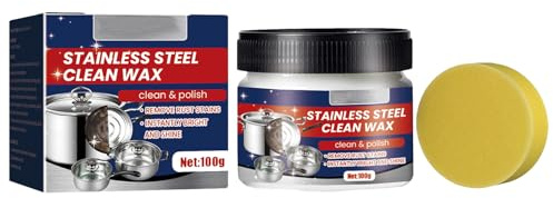Powerful Cookware Derusting Cleaning Paste,Stainless Steel Cleaner for Hobs,Kitchen Multifunction Cleaning Paste,Stainless Steel Wax 100G
