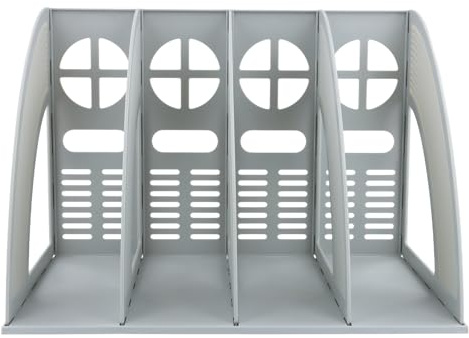 heavenlife Revistero Archivador Plastico, Soporte de 4 Compartimentos para Revistas, Titulares Documento Pantalla Divisores Gabinete Rack de Almacenamiento Organizadora caja para Oficina Escuela