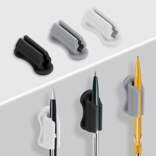 KFSENSOR Portabolígrafos autoadhesivo de silicona, 6 portalápices adhesivos para pared, soporte de silicona para portapapeles, duradero y versátil soporte para lápices en escritorio pizarra blanca