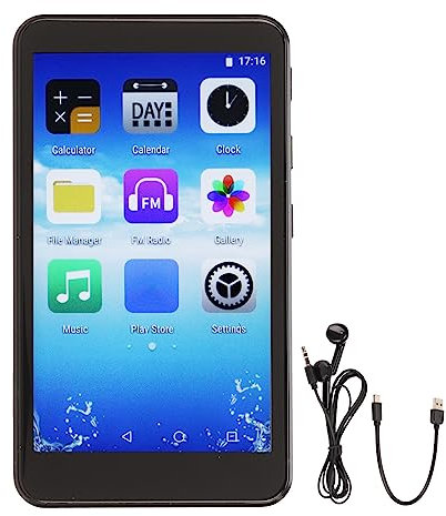 Reproductor MP4 Portátil, Control de Voz Estable WiFi MP4 Reproductor HiFi 3.97 Pulgadas 5.0 con Grabadora de Voz para Estudio (inglés, Cuatro núcleos 16GB)