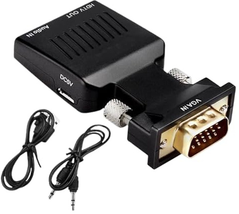 Genérico Adaptador VGA a HD | Cable de Audio - Alta Velocidad Compacto 1080P Plug and Play con Cable para Proyector y Presentaciones
