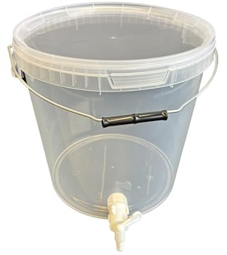 SILPLAST Réservoir de fermentation 20 l avec tube de fermentation - Couvercle en caoutchouc étanche - Seau de fermentation pour bière, vin ou moût - Convient pour les aliments - Ballon de fermentation