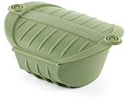 Lékué Estuche de vapor hondo silicona platino verde, 1-2 personas, 800 ml