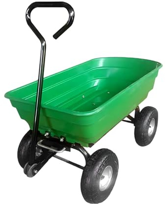 Carretilla De Jardín con Ruedas Grandes Y Diseño Basculante, Capacidad De Carga De 350kg, Trabajos Exteriores Y Jardinería