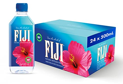 Fiji Water Fiji Natural Artesian Water, 500ML Bottles (Pack of 24)