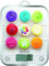 Tefal Optiss Decor Küchenwaage, Kapazität 5 kg, Graduierung, Flüssigkeitsfunktion, Tara-Funktion, große Platte, inklusive Batterien BC5122V1, Cup Cakes