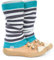 divata warme Bamboo Stulpen für Babys und Kinder (Streifen Aqua Grau) - Winterstulpen, Kinderstulpen, Babystulpen für Mädchen sowie Jungs