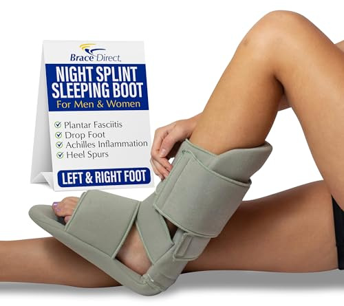 Brace Direct Padded Night Splint 90 Degree Sleeping Boot - Immobilizing Stretching Support for Plantar Fasciitis, Drop Foot, Achilles Tendonitis, Heel Spurs, Large (US Shoe Men 10.5-12.5 / Women
