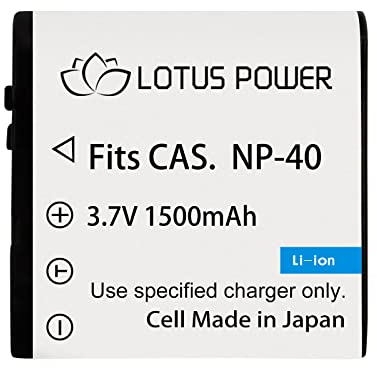 LOTUS POWER NP-40 Ersatzakku, 1500mAh 3,7V Li-ion Akku NP40 Batterie für Casio Exilim EX-FC100 / AZ528 Astro Zoom/Sell HD 16MP Camcorder (Hoch Kompatibilität)