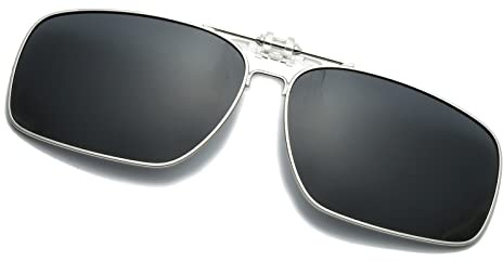 Long Keeper Clip-on Sunglasses - Polarised Clip on Sunglasses over Prescription Glasses for Men Women Flip up Anti Glare for Driving Fishing Outdoor