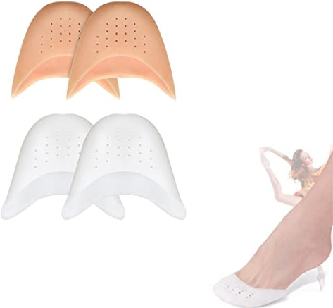 Androxeda 2 Paire protege orteil Footful Capuchons d'orteils Protecteurs en Gel de Silicone Professionnels Coussins de l'avant-Pied pour Pointes des Pieds Chaussures de Danse Ballet Pointu