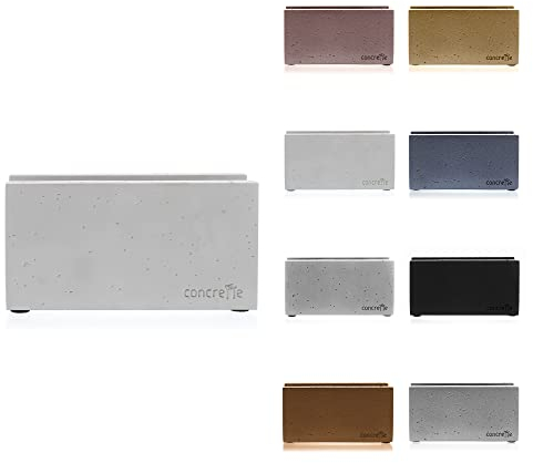 Concrette Loft Serviettenhalter für Tischplatte Handgefertigt aus Architektonischem Beton Originell Geformtes Design mit Kleinen Löchern Höhe 90 mm Beton