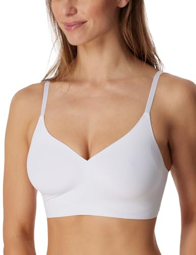 Schiesser Damen Nahtloses Spaghettiträger Mit Herausnehmbaren Pads - Invisible Soft Bustier, Weiss_179821, 36 EU