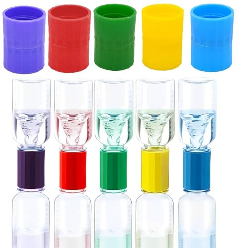 Norhogo 5pcs Experiment Tool Bottle Connector, Tornado Tube Bottle Connector vortex bottle connector Cyclone Tube for Scientific Experiment and Test Bottle Tube Connector, Random colour