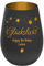Graviertes Windlicht Glückslicht - personalisierbar mit Wunschtext - Schwarz/Gold - Höhe 12 cm - Geschenk Teelichthalter Kerzenglas
