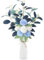 UXORSN Artificial Flowers White Blue Hydrangea Fake Flower Bouquet Silk Floral Eucalyptus Leaves Plants Flower Arrangements for Table Centerpieces Home Wedding Decor (No Vase)