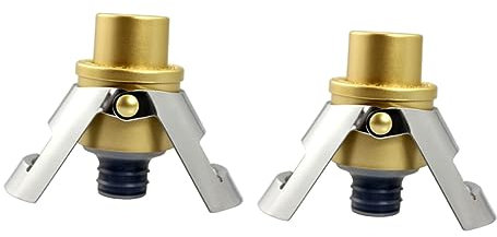 MOLUCKFU 2 Pcs Gold Wein Sealer Stopper Silber Auslaufsicher und Versiegelt Wein Flasche Kappe für Sekt