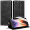 Kirnntca iPhone SE 3/2(2022/2020) 8/7 Premium Lederhülle mit 1 Stück Panzer Schutz Glas Magnet Kartenfach Klapphülle Schutzhülle Schwarz