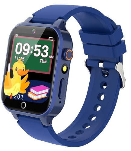Ruopoem Reloj Inteligente Niño con 26 Juegos, Smartwatch Niños HD Cámara Alarma Música Vídeo Podómetro Despertador Caloría Pantalla Táctil, Reloj Niño Juguetes Regalos para Niños Niñas
