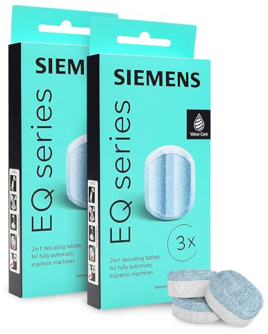 Confezione risparmio per pastiglie decalcificanti Bosch Vero TCZ8002 per macchine da caffè completamente automatiche, 2 x 3 pezzi