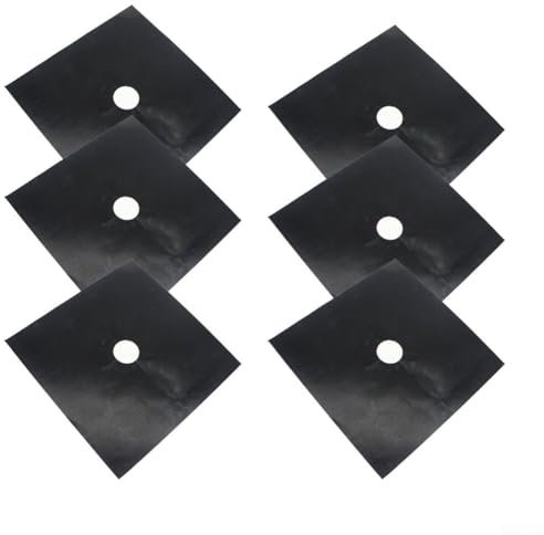 Set di protezioni reversibili per piano cottura a gas, non riutilizzabili, per una facile pulizia e manutenzione (6 pezzi, nero)