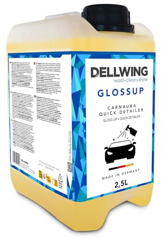 Dellwing GlossUp Quick Detailer 2.5 l, detergente rapido per vernice con effetto idrorepellente, sigillante per vernice per protezione e brillantezza, pulizia auto Made in Germany