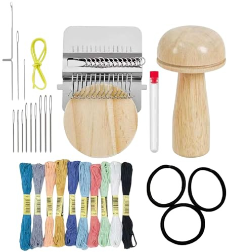 Mini strumento per rammendare funghi, kit di riparazione rapida portatile per calzini, jeans, vestiti, cucito con telai multifunzionali, artigianali per toppe fai da te in tessuto