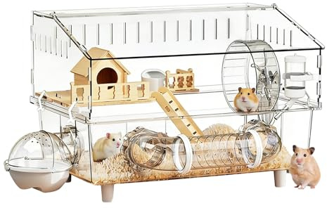 hamsterbur - 45 gånger 30 gånger 34,5 centimeter Avtagbart Habitat för Små Djur - Smådjursbur | För Lek Resa