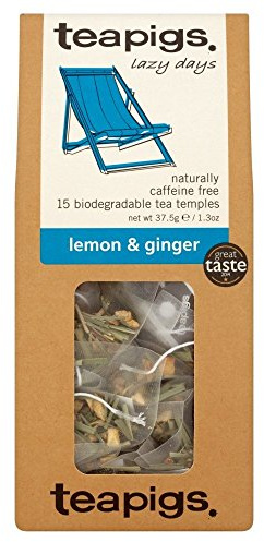 teapigs Lemon & Ginger Tea - Caffeine-Free Herbal Tea Bags with Ginger, Lemon & Liquorice Root - Natural and Refreshing Blend - 15 Temples