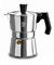 Pezzetti Italienische Kaffeekanne für 3 Tassen, Moka Pot, Aluminium, 0,15 Liter, Silber