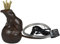 Wasserspeier Froschkönig auf Kugel mit Pumpe - 9x9xH19cm - braun (707