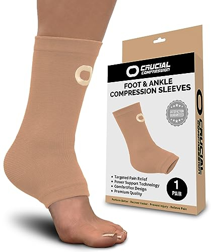 Ankle Compression Sleeve for Women & Men (Pair) – Ankle Brace for Sprain, Swelling, Achilles Tendon – Ankle Support Open Toe Plantar Fasciitis Socks for Foot Arch Support & Pain Relief