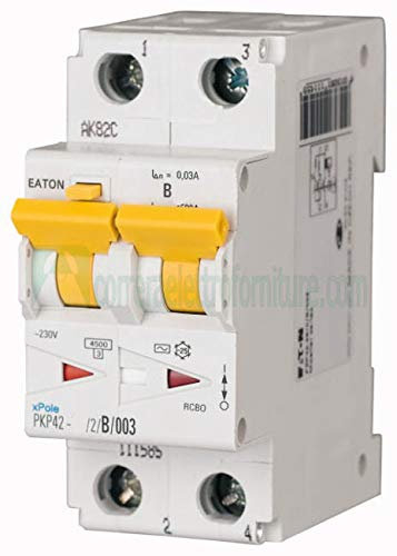 eaton 111612 interruttore magnetotermico differenziale classe AC 2 poli 32A- 0,03A P.I. 4,5KA