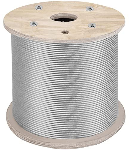 VEVOR Cable de Alambre Acero Inoxidable 150-300m, Cuerda de Alambre de Acero T316, Cable de Acero de 1/8, Resistente a la Corrosión y Rotura para Maquinaria y Medicinas (150m/1 * 19)