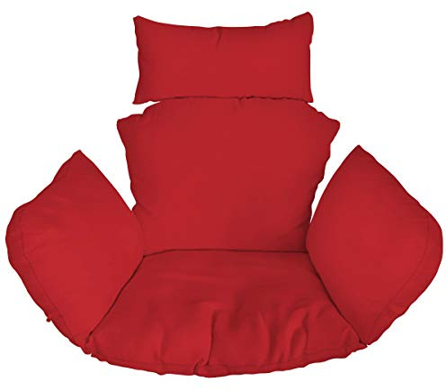 Ferocity Hängesessel Kissen, Polster, Auflage für Polyrattan/Rattan Hängeschaukel, Hängekorb, Schaukel Korb, Rückenkissen in der Farbe Rot [114]