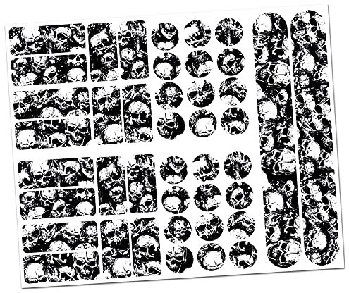 Finest Folia 34 Teiliges Fahrrad Rahmen Schutzfolie Folie Aufkleber Schutz MTB BMX Kette Lackschutzfolie R159 R160 (21 Skulls)