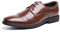 Anzugschuhe Herren Oxford Derby Schuhe Brogues Lederschuhe Hochzeitsschuhe Schnürhalbschuhe Klassischer Business Schnürschuh 1015 Braun Größe 38