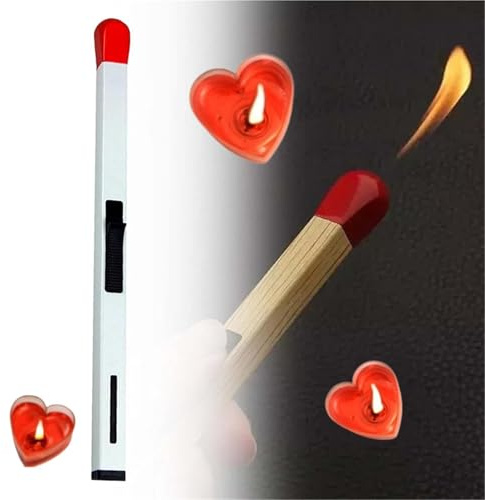 Big match tändare, påfyllningsbar butangas tändsticka tändare, justerbar big match tändare, lång tändare, ljus tändare som ser ut som en tändsticka, lämplig for kök grill camping(E)