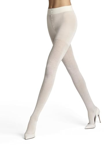 FALKE dam strumpbyxor Fable Estate W Ti ull mönstrad 1 styck, vit off-white 2040, 42-44, Vit off-white 2040, 42-44