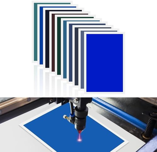 Jadeshay Carta per Incisione,10 Pezzi 10 Colori Carta Colorata per Incisione Laser 27 cm*39 cm per Colorazione di Materiali Non Metallici Ceramiche Acrilico e Pietra
