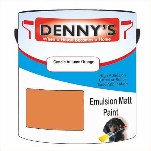 Premium Interior Wall & Ceiling Emulsion Paint – Candle Autumn Orange – Rich Matt Finish, Durable & Washable, Low Odour, Ideal for Living Rooms, Bedrooms & Hallways (1 Litre Tin)
