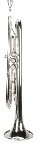 KIMISS Ensemble de Trompettes en Sib avec Embout, Instrument à Vent de Trompette Basse é, Idéal pour les étudiants et les Débutants (SILVER)