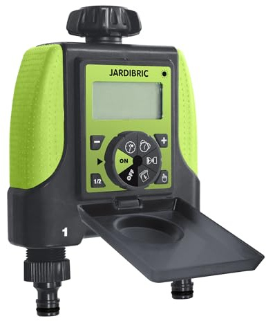 Jardibric - Programmateur d’Arrosage Digital 2 Voies - Réglage Automatique Durée et Fréquence - Pression 0,5 à 8 Bars