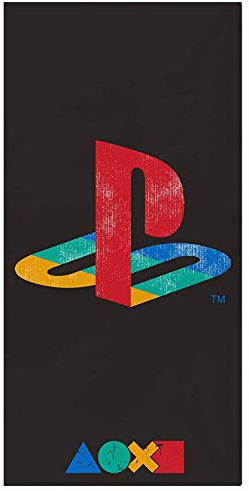 PlayStation Official Towel | Retro Logo Design Beach Towel | Super Soft Feel 100% Cotton | Perfect for The Home, Beach & Swimming Pool 140 x 70cm,