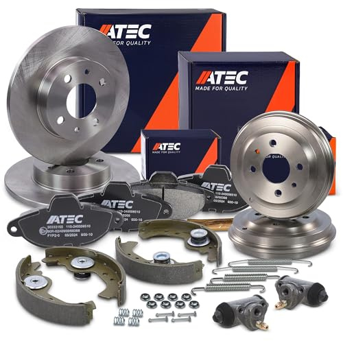 ATEC Germany Set freni anteriori incl. dischi freno Ø 241 mm ventilati + pastiglie freno anteriori + ganasce freno + tamburo freno posteriore Compatibile con FIAT SEICENTO / 600 (187_)