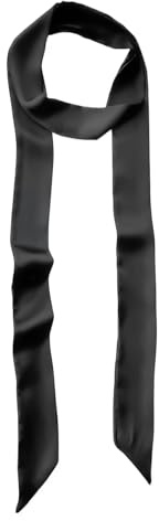 Black Ribbon Belt Elegant Satin Ribbon Belt for Women Silk Long Scarf Thin Sash Versatile Slender for Wedding Prom Bridesmaid Evening Wear Ceremonial Dress Ladies Skinny Neck Tie Waist-Belt