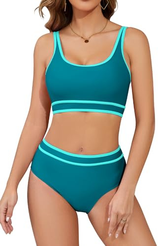 SHEKINI Speed Bikini 2 pièces pour femme - Maillot de bain sportif pour femme - Maillot de bain 2 pièces - Bustier de piscine